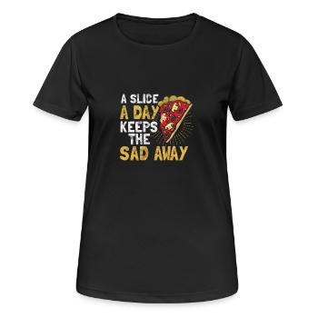 A pizza a day makes you happy - Women's Breathable T-Shirt - black - Front - AI Model Female 172 light (172cm)
