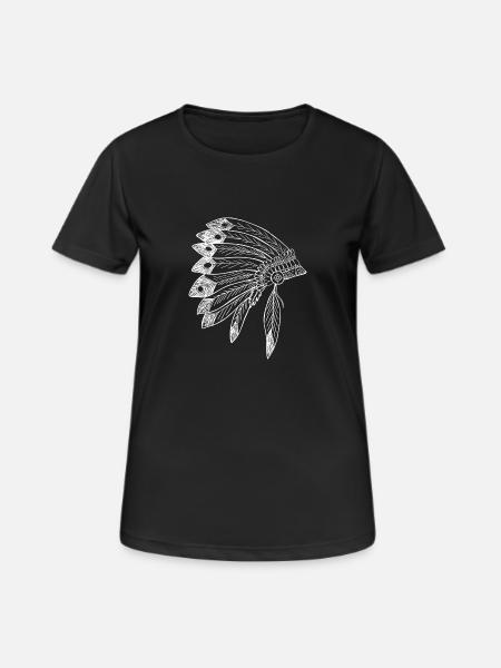 Origin Native American Indian Feathers Style Birth - Women's Breathable T-Shirt - black