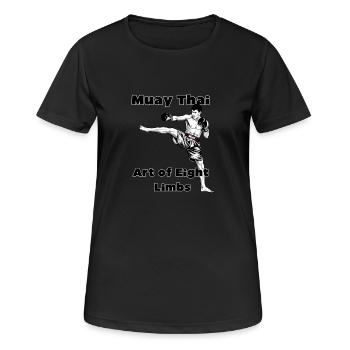 Muay Thai Art of Eight Limmbs - Frauen T-Shirt atmungsaktiv - Schwarz - Vorne - AI Model Female 172 light (172cm)