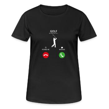 Call Mobile Call golfsports golfer caddi - Women's Breathable T-Shirt - black - Front - AI Model Female 172 light (172cm)