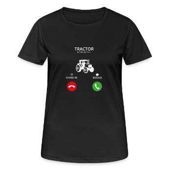 Call Mobile Call tractor tractor farmer - Women's Breathable T-Shirt - black - Front - AI Model Female 172 light (172cm)