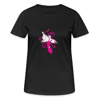 Squid vs Space Shuttle - Frauen T-Shirt atmungsaktiv - Schwarz - Vorne - AI Model Female 172 light (172cm)