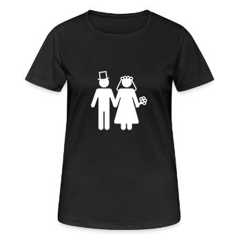 Bride and Groom - Ajoutez votre propre texte - T-shirt respirant Femme - noir - Devant - AI Model Female 172 light (172cm)