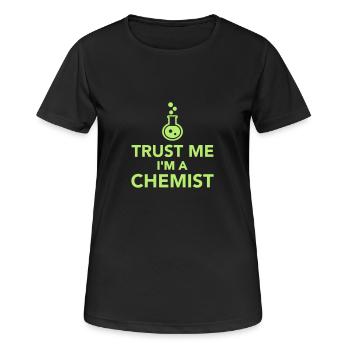 Chemiker - Frauen T-Shirt atmungsaktiv - Schwarz - Vorne - AI Model Female 172 light (172cm)