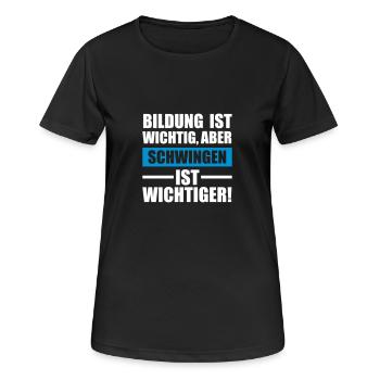 Schwingen Sportart - Frauen T-Shirt atmungsaktiv - Schwarz - Vorne - AI Model Female 172 light (172cm)