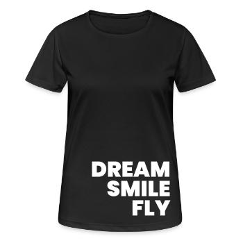 Dream Smile Fly - Women's Breathable T-Shirt - black - Front - AI Model Female 172 light (172cm)