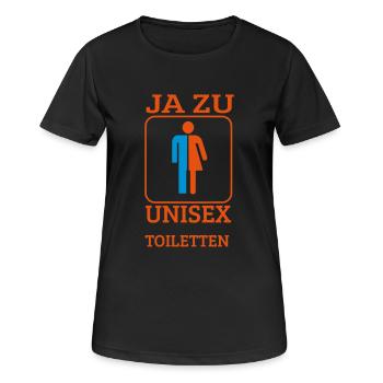 Unisex - Frauen T-Shirt atmungsaktiv - Schwarz - Vorne - AI Model Female 172 light (172cm)