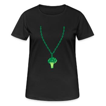 collier brocoli bijoux sain vitamines - T-shirt respirant Femme - noir - Devant - AI Model Female 172 light (172cm)