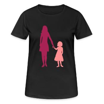 Duo Mädchen Mama - Frauen T-Shirt atmungsaktiv - Schwarz - Vorne - AI Model Female 172 light (172cm)