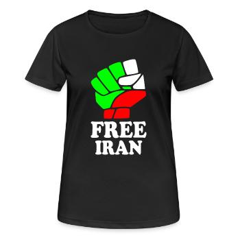 Free iran - Frauen T-Shirt atmungsaktiv - Schwarz - Vorne - AI Model Female 172 light (172cm)