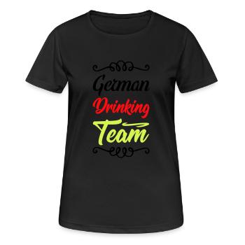 drinking team german - Frauen T-Shirt atmungsaktiv - Schwarz - Vorne - AI Model Female 172 light (172cm)
