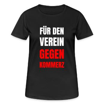 Pour le club, contre le commerce. - T-shirt respirant Femme - noir - Devant - AI Model Female 172 light (172cm)