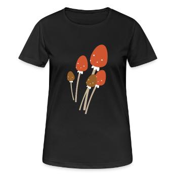 champignons champignons vegetables7 veggie veggie champignons - T-shirt respirant Femme - noir - Devant - AI Model Female 172 light (172cm)