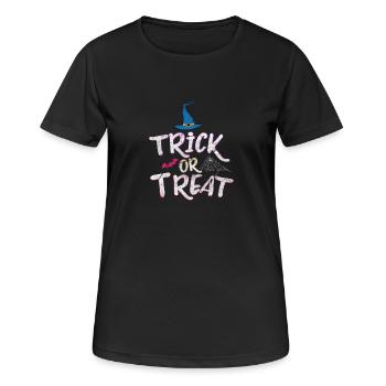 Trick or Treat / Halloween - Frauen T-Shirt atmungsaktiv - Schwarz - Vorne - AI Model Female 172 light (172cm)