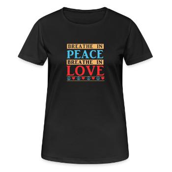 Respirez la paix - T-shirt respirant Femme - noir - Devant - AI Model Female 172 light (172cm)