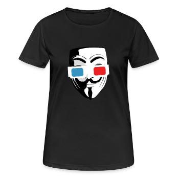 Masque cinéma lunette 3D - T-shirt respirant Femme - noir - Devant - AI Model Female 172 light (172cm)