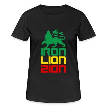 iron lion zion - T-shirt respirant Femme - noir - Devant - AI Model Female 172 light (172cm)
