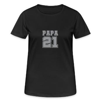 Papa 2021 Werdender Vater Geschenk Geschenkidee - Frauen T-Shirt atmungsaktiv - Schwarz - Vorne - AI Model Female 172 light (172cm)