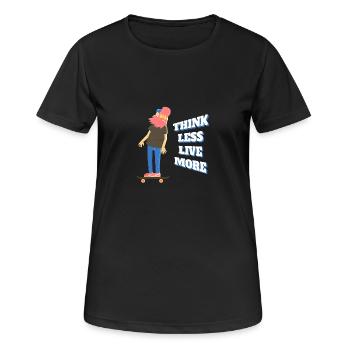 Pensez moins vivez plus - T-shirt respirant Femme - noir - Devant - AI Model Female 172 light (172cm)