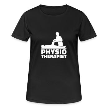 Physiotherapist - Women's Breathable T-Shirt - black - Front - AI Model Female 172 light (172cm)