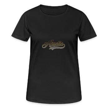 Vorname Amelie - Frauen T-Shirt atmungsaktiv - Schwarz - Vorne - AI Model Female 172 light (172cm)