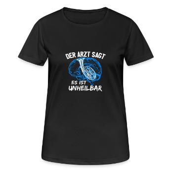 Bariton Musikverein - Frauen T-Shirt atmungsaktiv - Schwarz - Vorne - AI Model Female 172 light (172cm)
