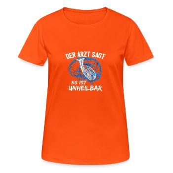 Bariton Musikverein - Frauen T-Shirt atmungsaktiv - Neonorange - Vorne - AI Model Female 172 dark (172cm)