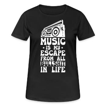 Trendy Music - Frauen T-Shirt atmungsaktiv - Schwarz - Vorne - AI Model Female 172 light (172cm)