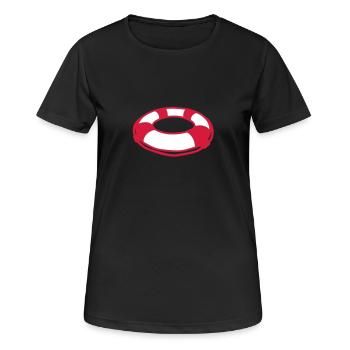 Schlamm Rettungsboje boje BoA1 - Frauen T-Shirt atmungsaktiv - Schwarz - Vorne - AI Model Female 172 light (172cm)