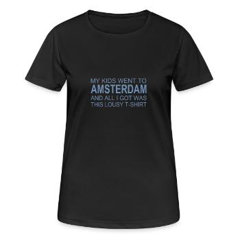 Amsterdam Souvenir Saying – Humorous - Women's Breathable T-Shirt - black - Front - AI Model Female 172 light (172cm)