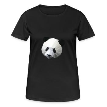 Polygon Panda - Frauen T-Shirt atmungsaktiv - Schwarz - Vorne - AI Model Female 172 light (172cm)