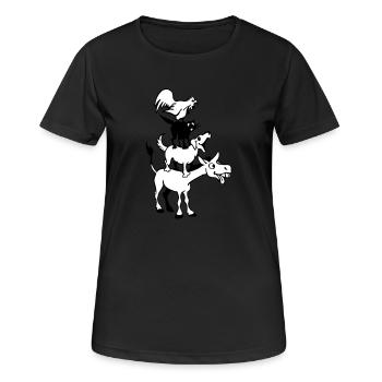 Bremen Town Musicians - Women's Breathable T-Shirt - black - Front - AI Model Female 172 light (172cm)