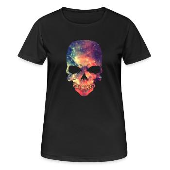 Universe - Space - Galaxy Skull - Women's Breathable T-Shirt - black - Front - AI Model Female 172 light (172cm)