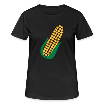 Mais - Frauen T-Shirt atmungsaktiv - Schwarz - Vorne - AI Model Female 172 light (172cm)