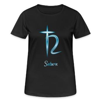saturn - Frauen T-Shirt atmungsaktiv - Schwarz - Vorne - AI Model Female 172 light (172cm)
