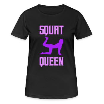 squat queen - Frauen T-Shirt atmungsaktiv - Schwarz - Vorne - AI Model Female 172 light (172cm)