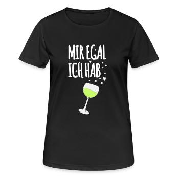 Mir Egal Ich Hab Weinschorle - Frauen T-Shirt atmungsaktiv - Schwarz - Vorne - AI Model Female 172 light (172cm)