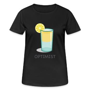 Optimist - Frauen T-Shirt atmungsaktiv - Schwarz - Vorne - AI Model Female 172 light (172cm)