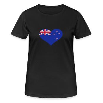 Neuseeland - Frauen T-Shirt atmungsaktiv - Schwarz - Vorne - AI Model Female 172 light (172cm)
