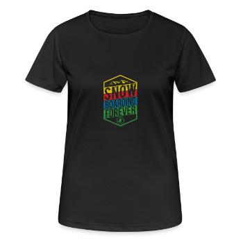 Snowboarding for ever - Frauen T-Shirt atmungsaktiv - Schwarz - Vorne - AI Model Female 172 light (172cm)