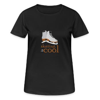 Ice Skating Ice Skating Ice Skates Skate - Women's Breathable T-Shirt - black - Front - AI Model Female 172 light (172cm)