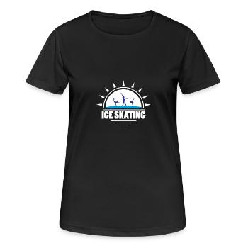 Patins de patinage Patinage artistique Hockey - T-shirt respirant Femme - noir - Devant - AI Model Female 172 light (172cm)