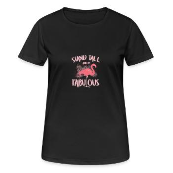 Fabulous Trend / FLAMINGO - Women's Breathable T-Shirt - black - Front - AI Model Female 172 light (172cm)
