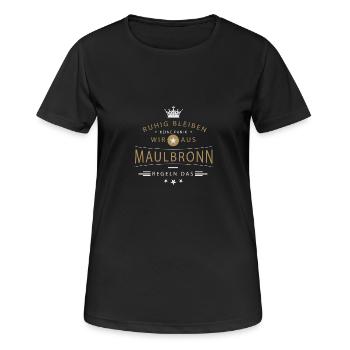 Maulbronn Stadt - Frauen T-Shirt atmungsaktiv - Schwarz - Vorne - AI Model Female 172 light (172cm)