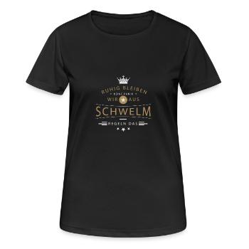 Schwelm Stadt - Frauen T-Shirt atmungsaktiv - Schwarz - Vorne - AI Model Female 172 light (172cm)
