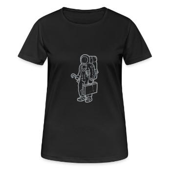 Spaceman in silver 2 - Women's Breathable T-Shirt - black - Front - AI Model Female 172 light (172cm)