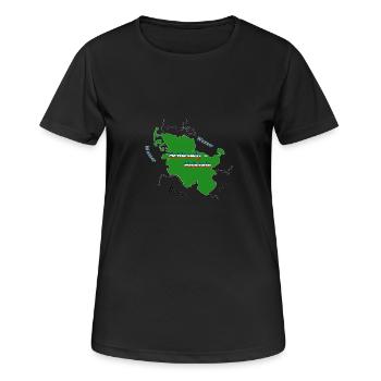 Schleswig Holstein - Frauen T-Shirt atmungsaktiv - Schwarz - Vorne - AI Model Female 172 light (172cm)