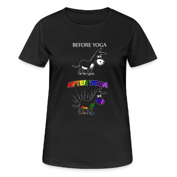 âne Yoga drôle - T-shirt respirant Femme - noir - Devant - AI Model Female 172 light (172cm)