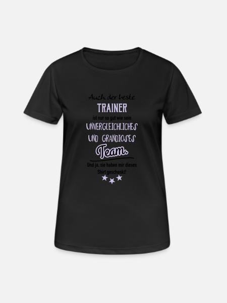 Bester Trainer Shirt - Frauen T-Shirt atmungsaktiv - Schwarz