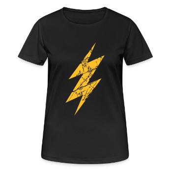 risse kratzer blitz symbol anschliessen anschluss - Frauen T-Shirt atmungsaktiv - Schwarz - Vorne - AI Model Female 172 light (172cm)